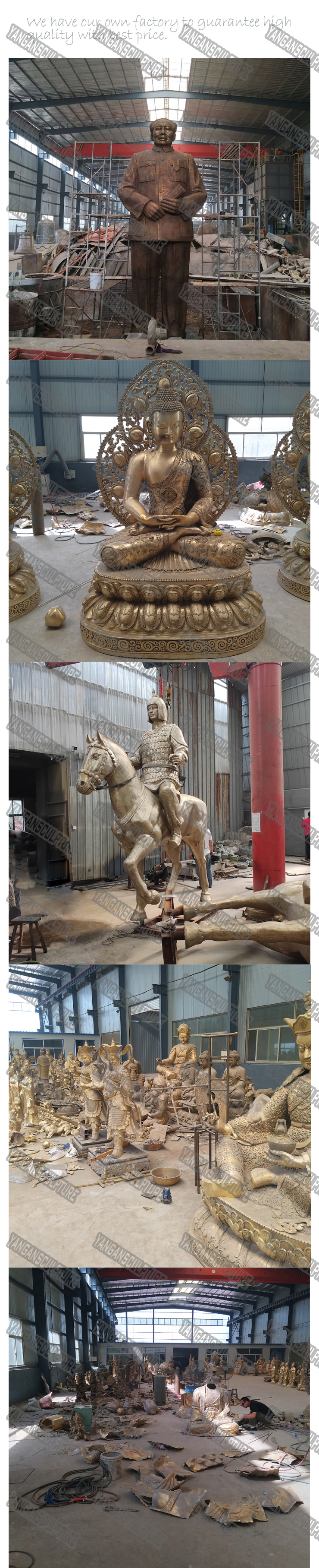 Vendita calda statua di cavallu di bronzu di grande dimensione di u giardinu populari