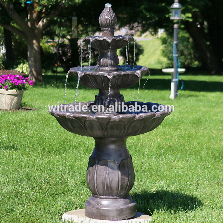 Fontanë uji me 3 nivele 3 nivele të gurit të madh granit dekorativ shtëpie kopshtesh pishinë mermeri