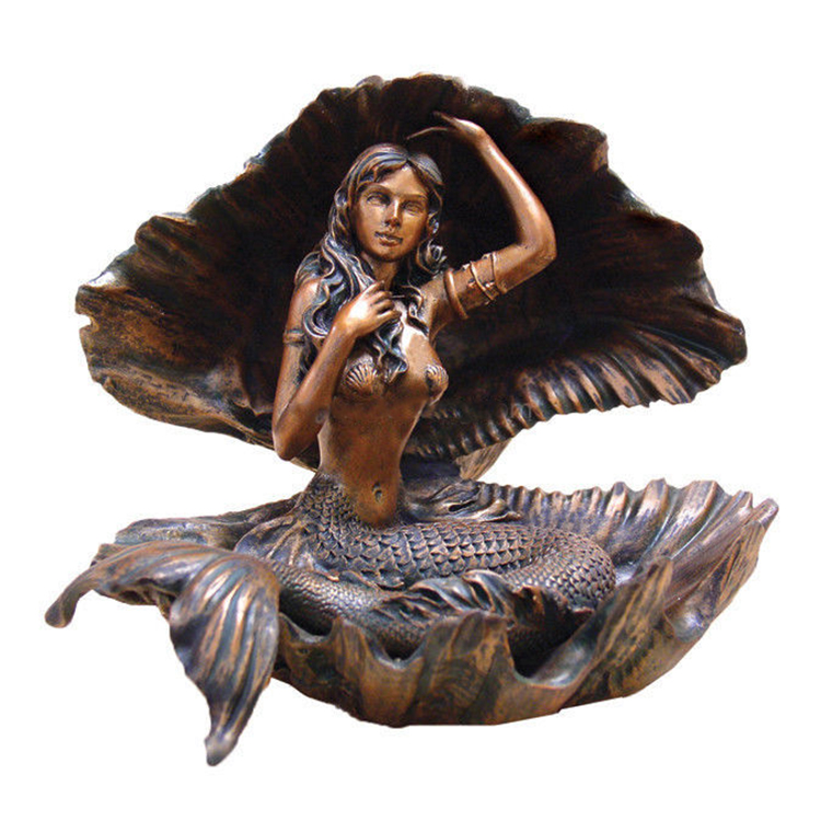 Scultura di funtana d'acqua di sirena in bronzu di decorazione esterna in vendita