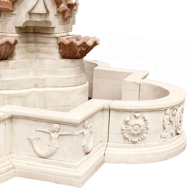 Pietra naturale di fabbrica grande statua di fontana d'acqua in marmura di giardinu