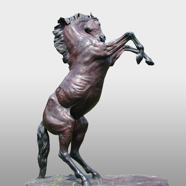 Shitje e nxehtë e kopshtit popullor statujë e madhe e kalit prej bronzi me përmasa reale