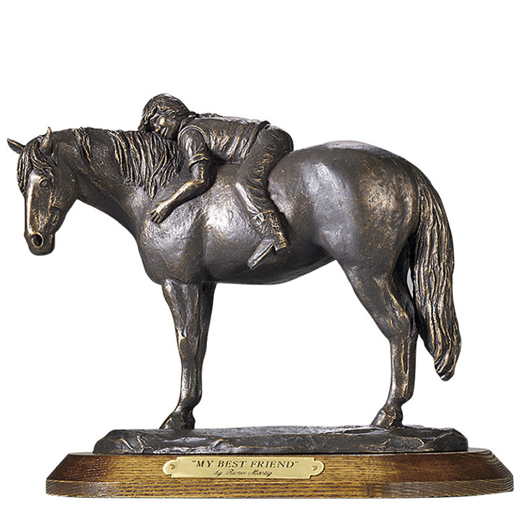 Výzdoba zoo socha kovový odliatok v životnej veľkosti Čínska bronzová socha mongolského koňa na predaj