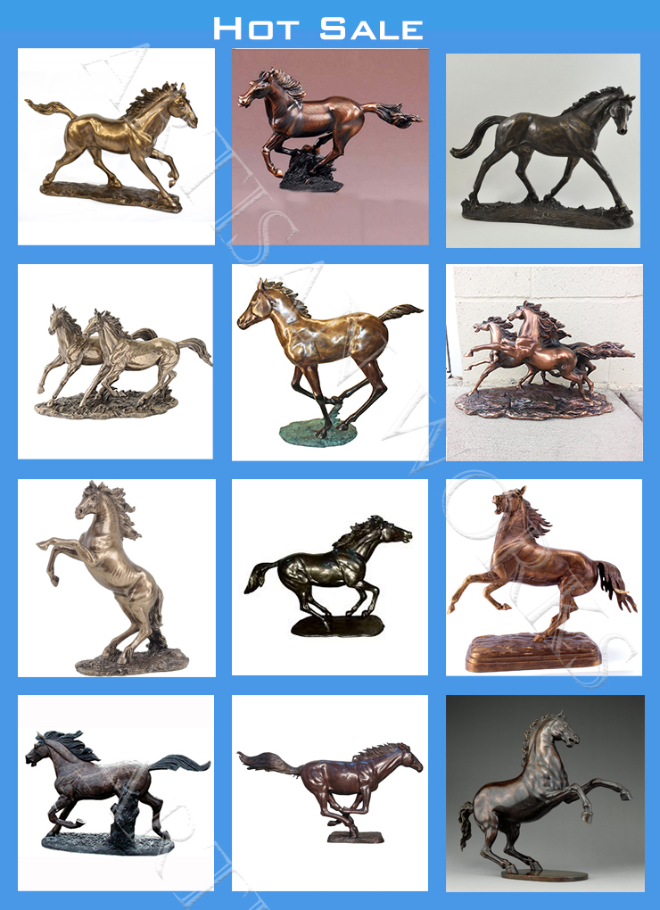 Горячая продажа популярная садовая большая бронзовая статуя лошади в натуральную величину