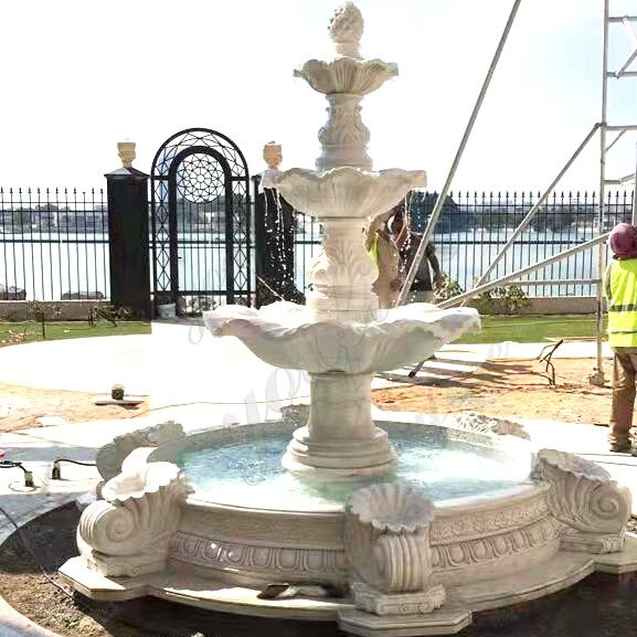 3 Tiered Outdoor Marble Fountain 02