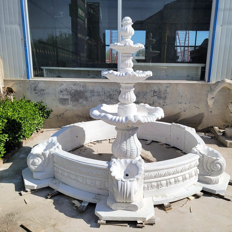 3 Tiered Outdoor Marble Fountain 04