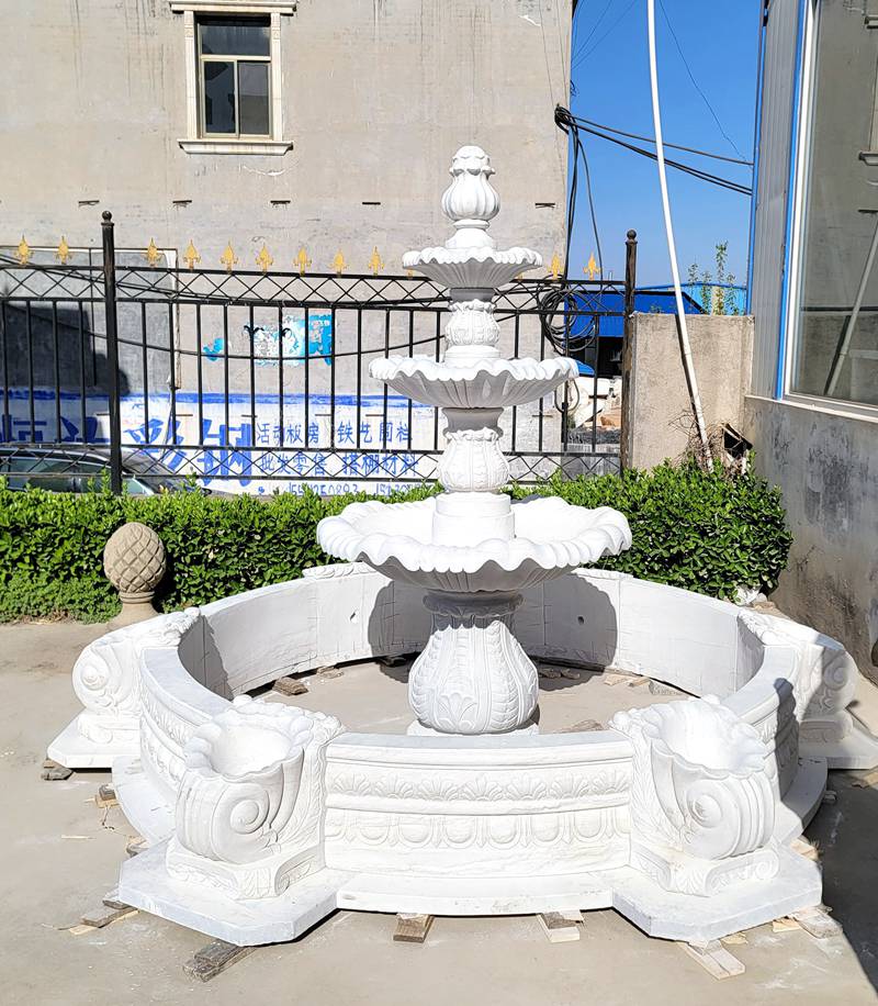3 Tiered Outdoor Marble Fountain 05