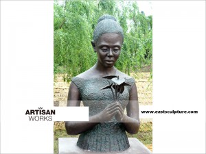 bronze girl statue