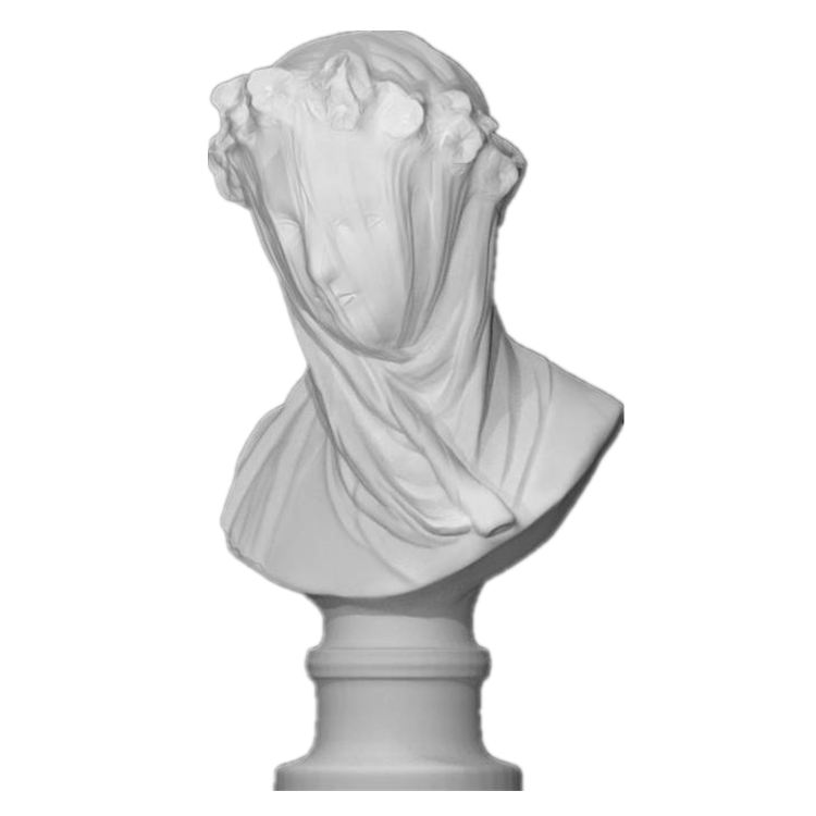Factory price decorative sculpture life size marble veiled lady bust statue