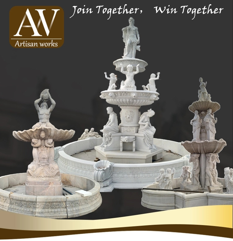 Marble stone statue  outdoor large  decorative water fountains