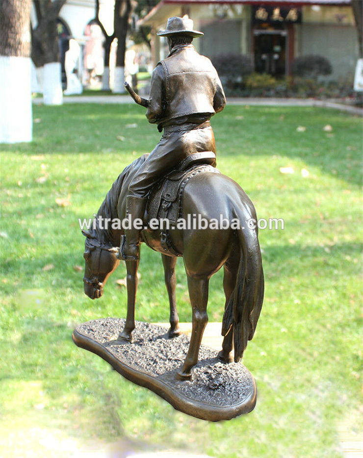 Customized European Style Hot Sale Bronze Man Horse Sculpture