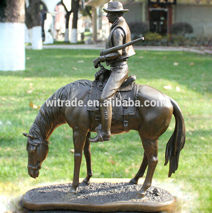 Customized European Style Hot Sale Bronze Man Horse Sculpture