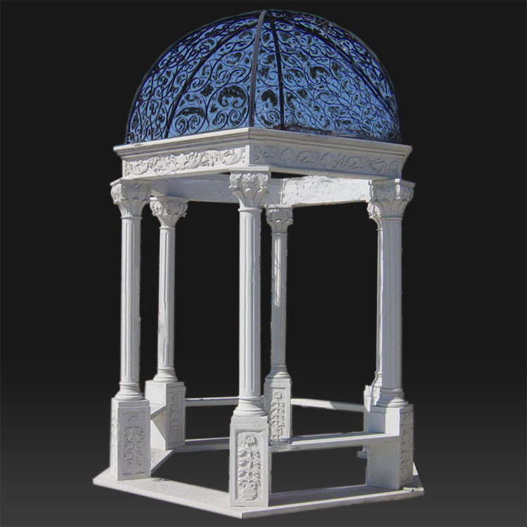 Western style white column imasonkhanitsa gazebo yotsimikizira mphepo