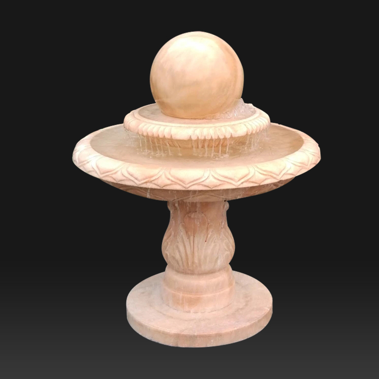 White red yellow marble indoor rolling fountains ball fountain