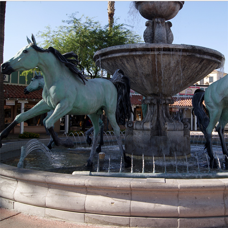 Outdoor garden large  horse bronze statue water fountain hot sales