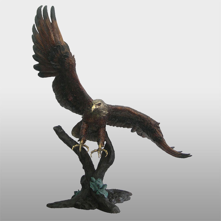 Decorative garden outdoor life size bronze eagle sculpture