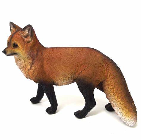 Fiberglass material sculpture park decoration life-size resin fox garden statue for sale