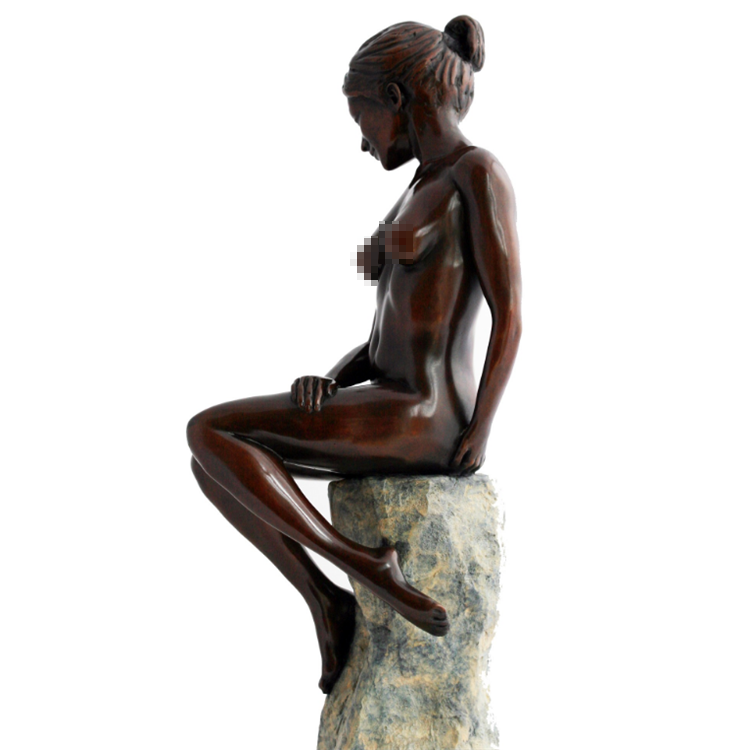 Fabréck Präis Outdoor Bronze Schéin sexy Nude Dänzer Meedchen Figur Statue