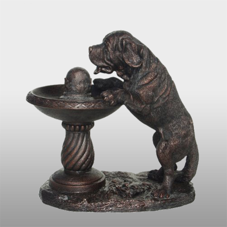 Large outdoor dog animal sculpture bronze fountain
