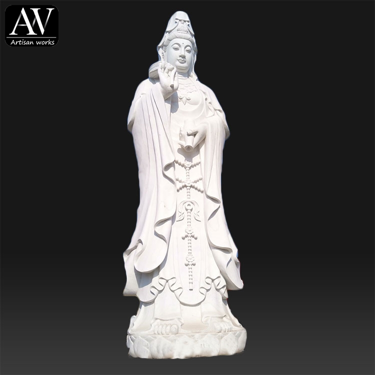 Factory price religious Avalokitesvara sculpture life size marble Kwan-yin statue on sale