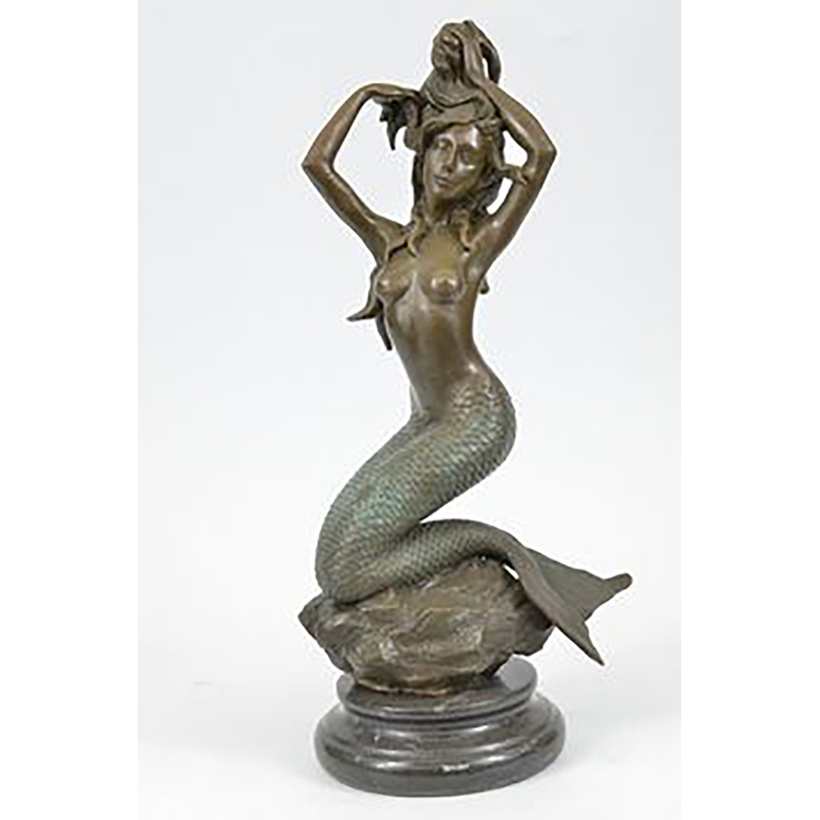 Na prodaju brončana skulptura vodene fontane sirene za vanjsku dekoraciju