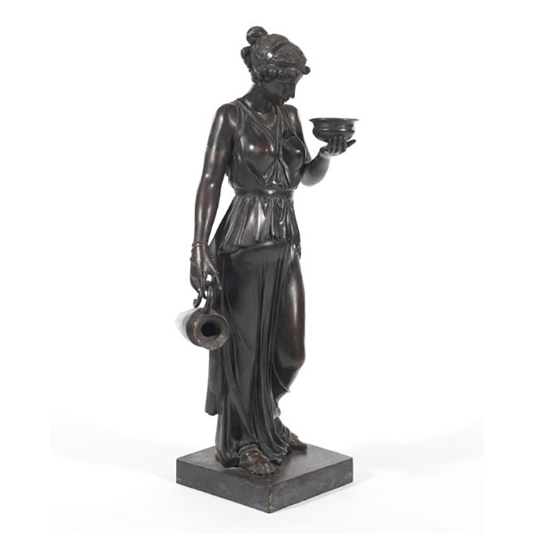 dekorative Gartenfrauenstatue Bronzedame sitzende Skulptur Neupreis