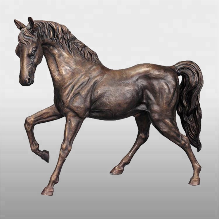 Pequeno animal árabe ao ar livre em tamanho real escultura de bronze de cavalo