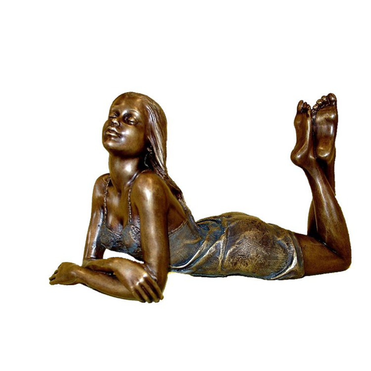 dekorative Gartenfrauenstatue Bronzedame sitzende Skulptur Neupreis