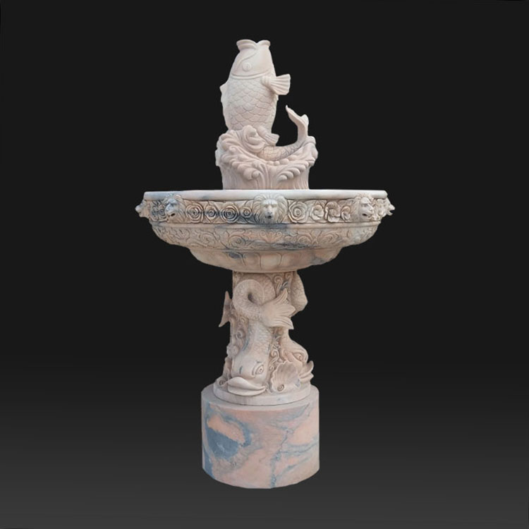 Outdoor decoration modern garden marble  water fountain with lions and women