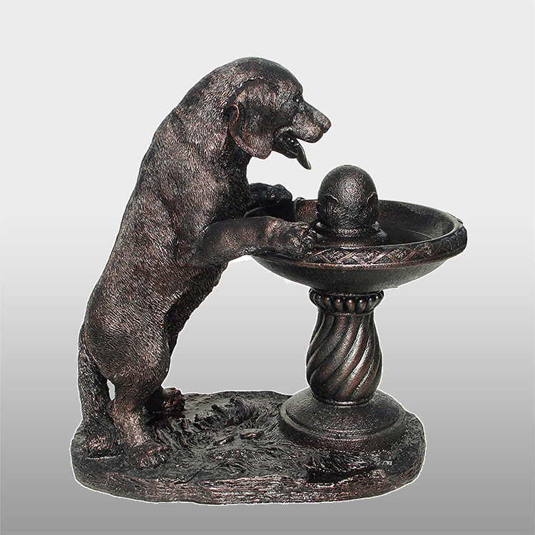 Large outdoor dog animal sculpture bronze fountain