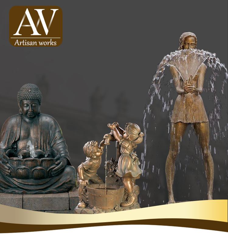 wholesale casting metal bronze peeing boy  figures statue water fountain for sale