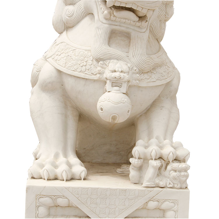 բացօթյա քանդակ մարմարե քար Foo շան նստած առյուծ արձան