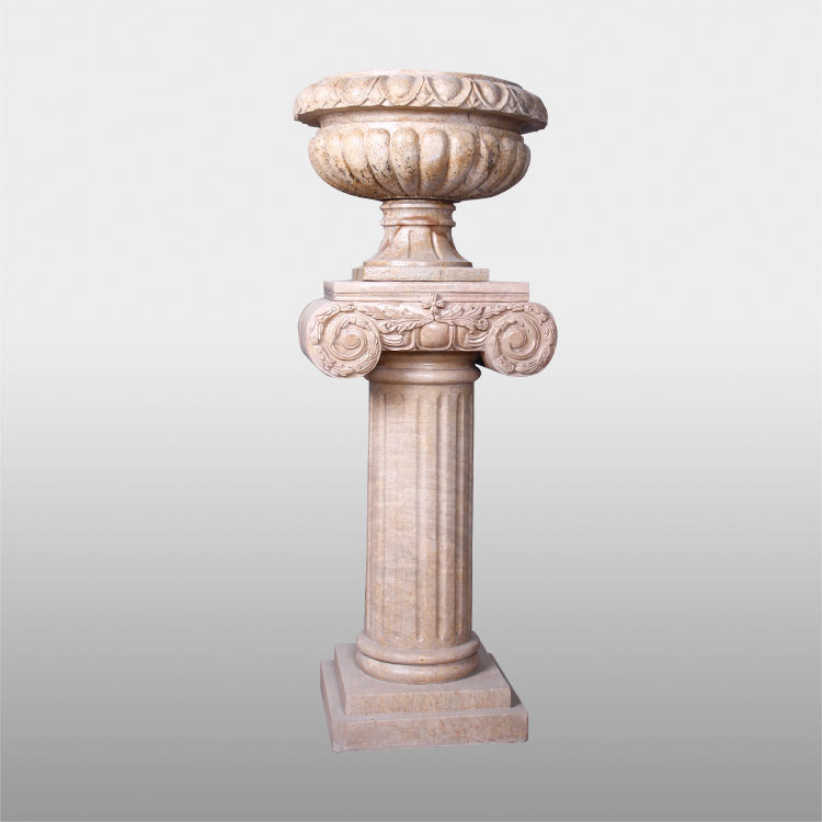 Скульптура вазон білий садовий камінь ціна