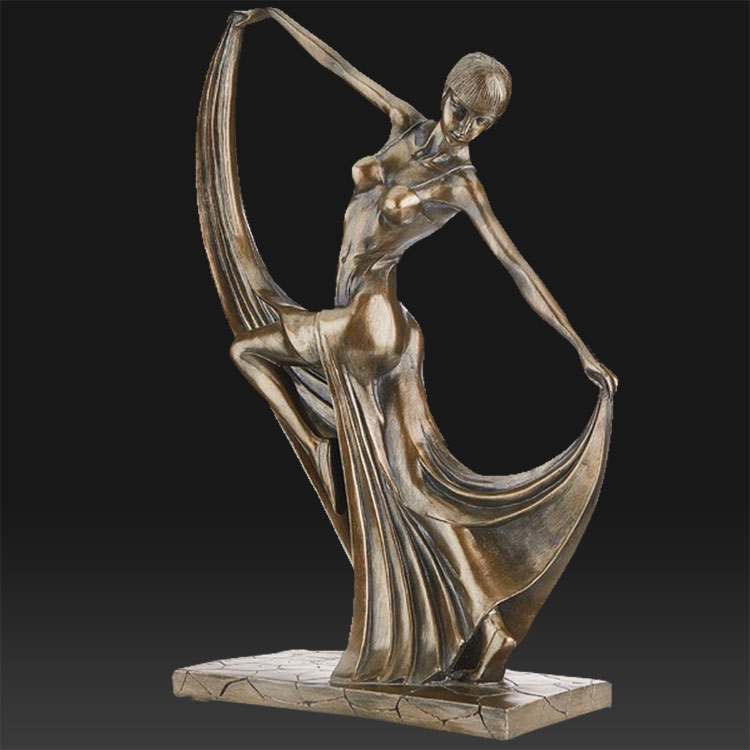 Life size little statues bronze dancing girl sculpture