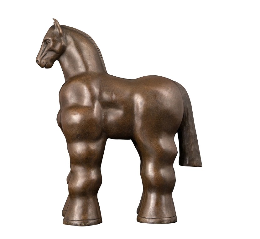 Abstract Fernando Botero Shahararriyar mace mai sassaken Doki Bronze