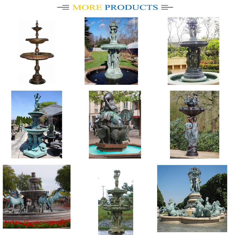 Outdoor bronze  mermaid figures Garden water fountain for sales