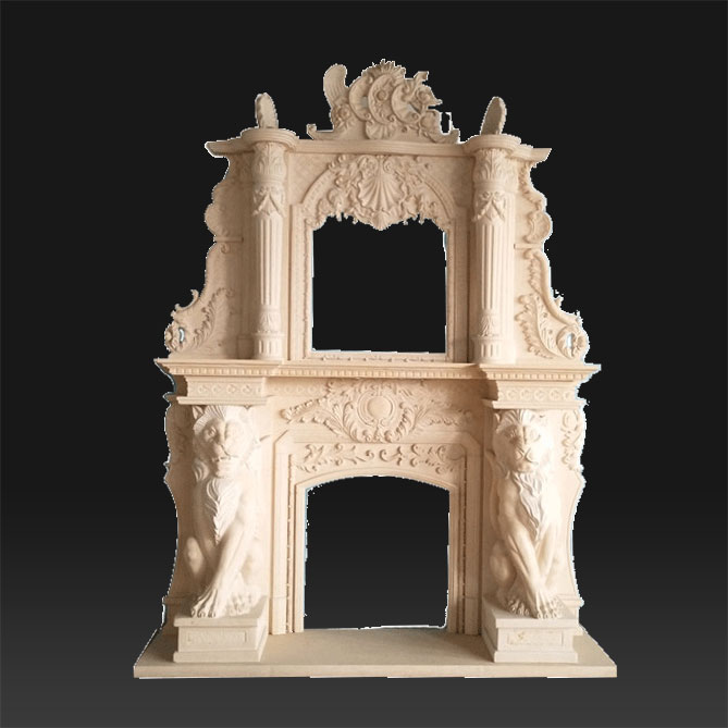White marble corner electric fireplace top for sale