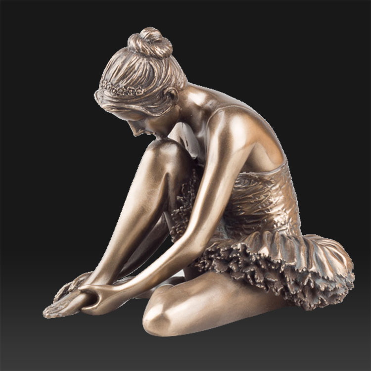 Prezzo di fabbrica scultura in metallo per esterni figure a grandezza naturale statua di ballerina in bronzo in vendita