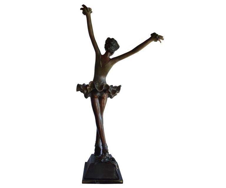 Factory price outdoor metal sculpture life-size figures bronze ballerina statue on sale