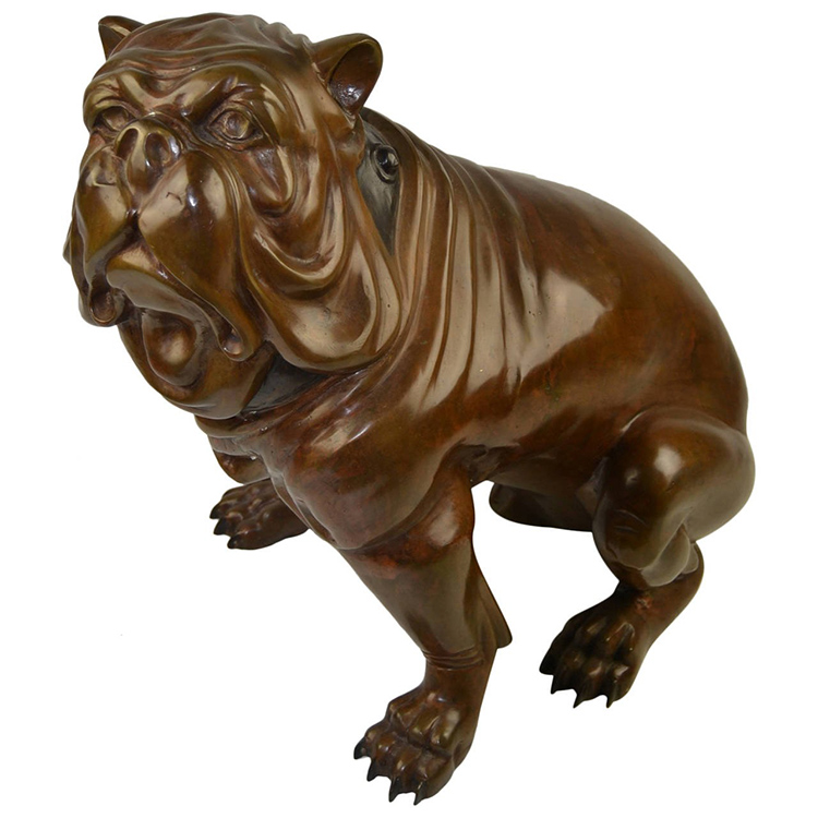 grouss Outdoor Déieregaart modern grouss Vivid Bronze Bulldog Statue fir ze verkafen