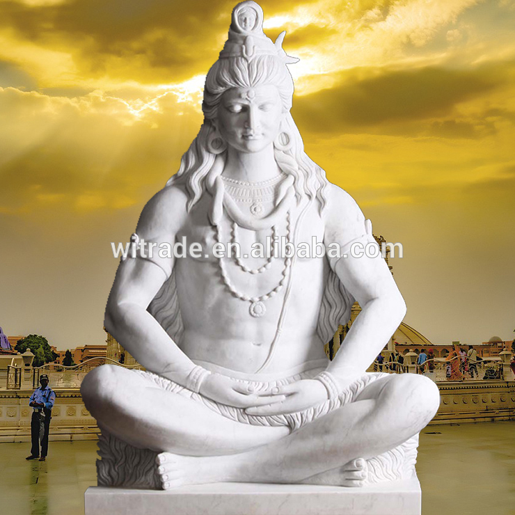 High Quality Outdoor Decorative Garden Life Size Indian Marble Lord Shiva Statue For Decor