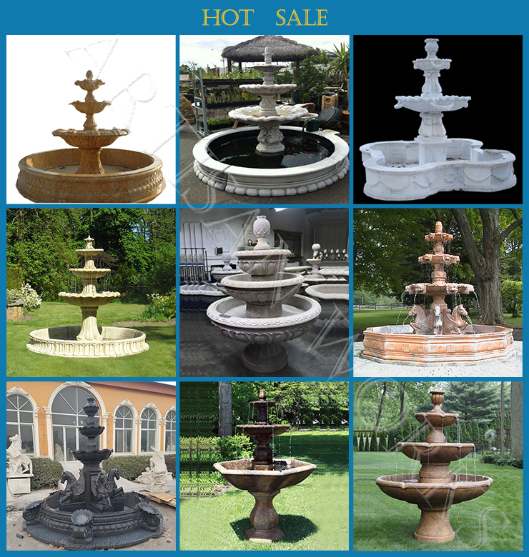 Large Outdoor Stone Granite Decorative Home Garden Marble Pool 3 Tier Water Fountain