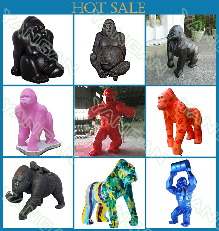Resin Animal Fiberglass  Pvc Sculpture Vegita Gorilla Statue