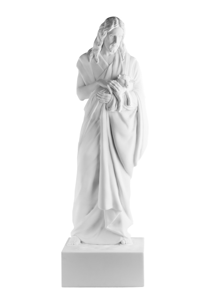 Sculptura vitae religiosae ornamentum amplitudinis Iesu statua marmorea domus alba pro sale