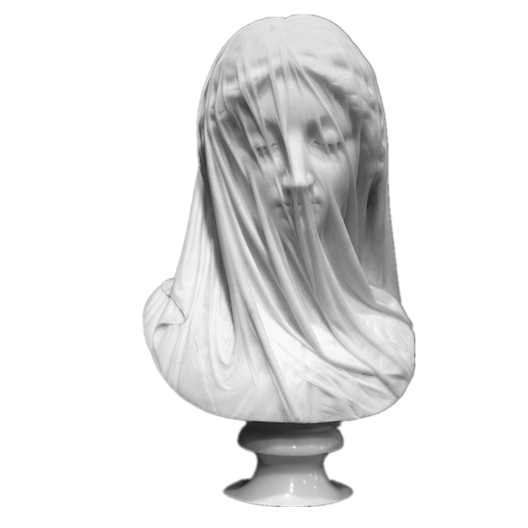 Factory price decorative sculpture life size marble veiled lady bust statue