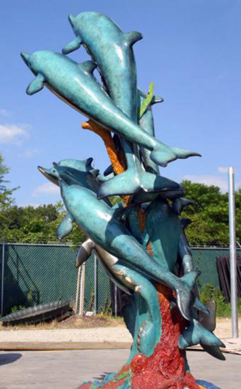 dolphin bronze sculpture 01