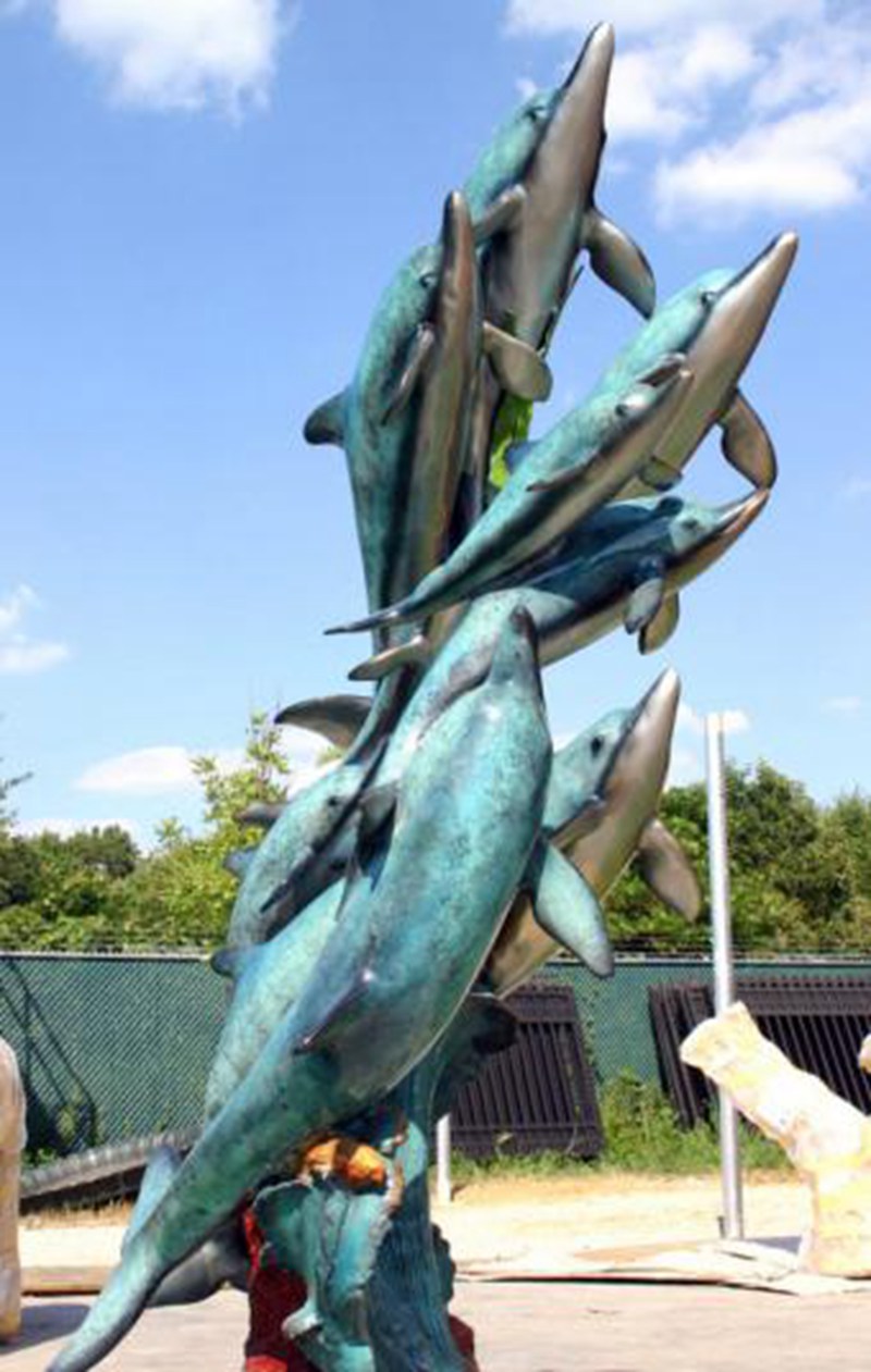 dolphin bronze sculpture 02