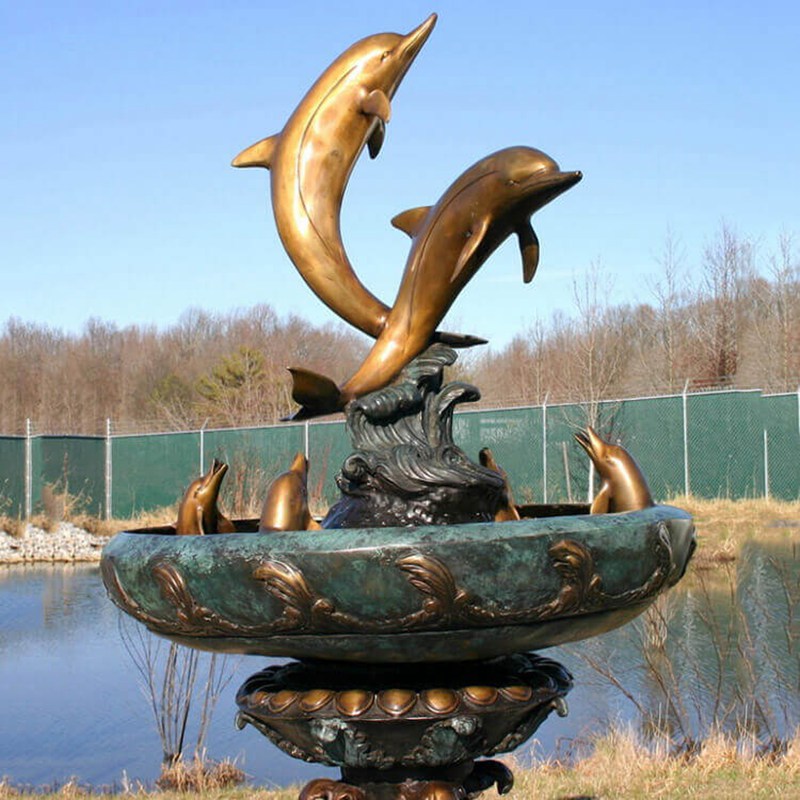 dolphin bronze sculpture 05