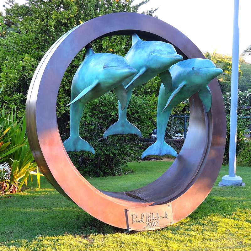 dolphin bronze sculpture 06
