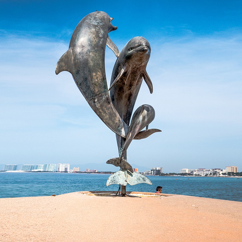 dolphin bronze sculpture 07